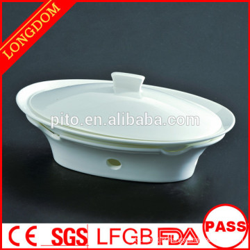 Restaurante de hotel de alta qualidade chinês tradicional oval porcelana tureen sopa tigela